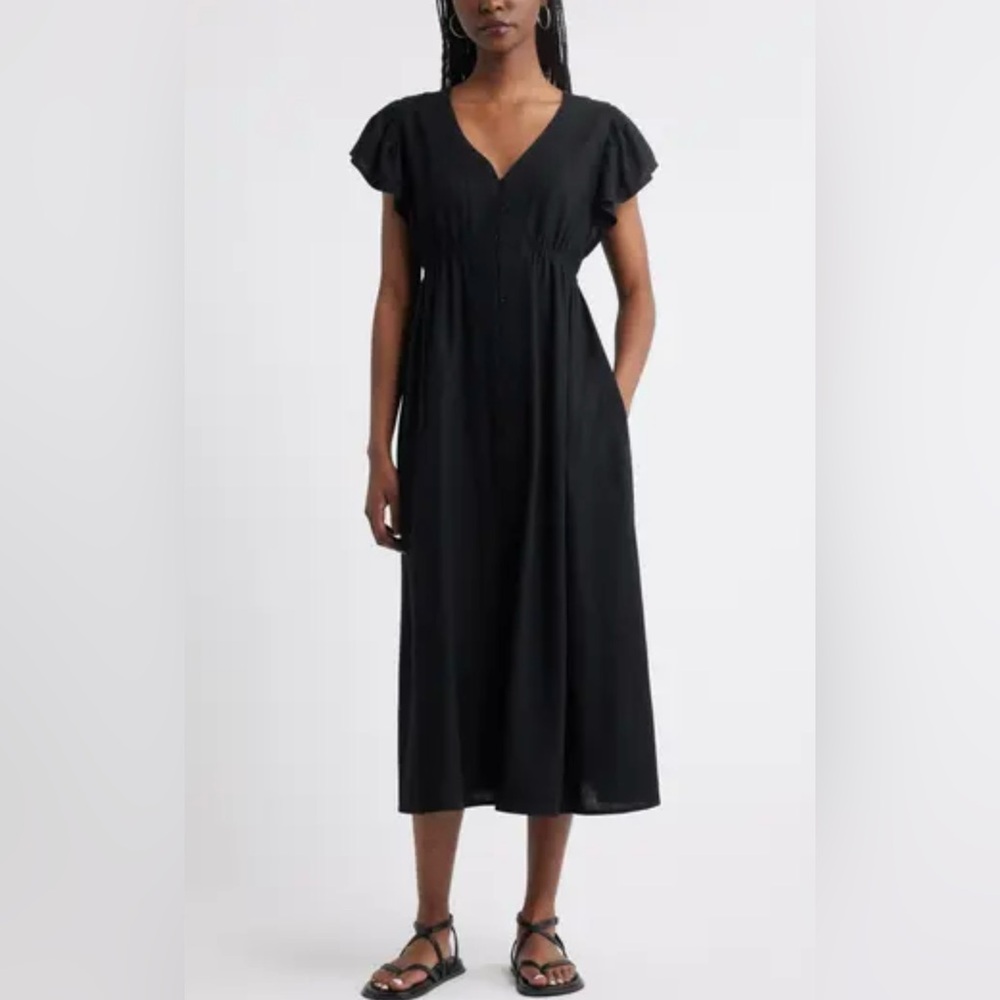 Treasure & Bond Black Midi Dress
